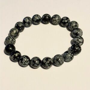 Elegant Black and Gray Beaded Bracelet